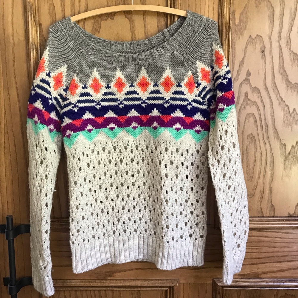american eagle multicolored sweater
